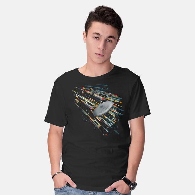 Boldly Going Into Deep Space-mens basic tee-kharmazero