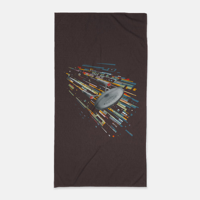 Boldly Going Into Deep Space-none beach towel-kharmazero