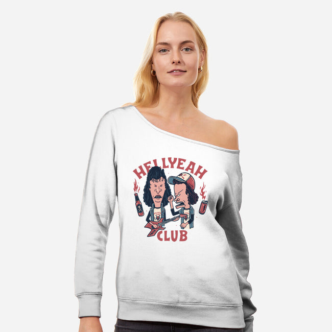 Hellyeah Club-womens off shoulder sweatshirt-momma_gorilla