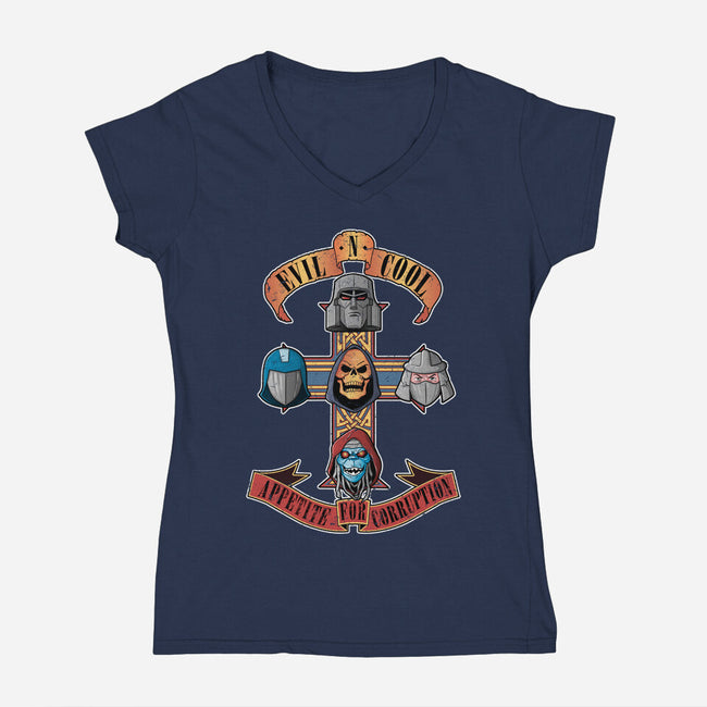 Appetite For Corruption-womens v-neck tee-Skullpy