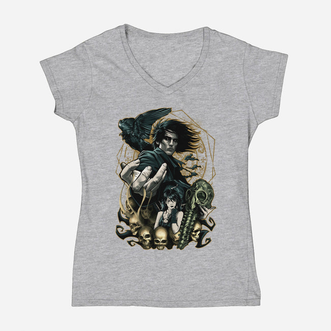 Lord Of Dreams-womens v-neck tee-Conjura Geek