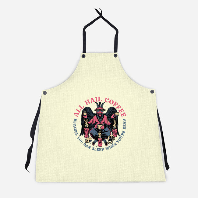 All Hail Coffee-unisex kitchen apron-momma_gorilla