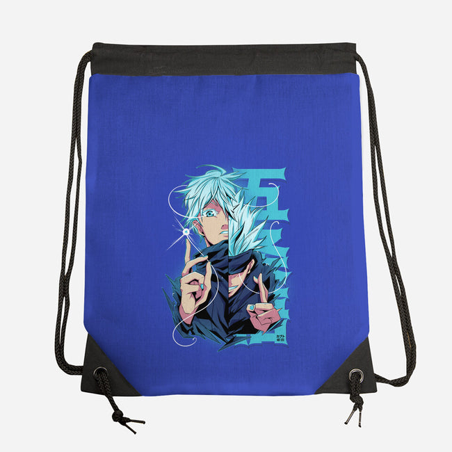 Blue Eyes-none drawstring bag-Kabuto Studio