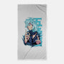 Blue Eyes-none beach towel-Kabuto Studio