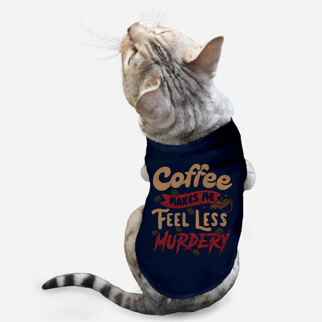 Coffee Makes Me Feel Less Murdery-cat basic pet tank-tobefonseca