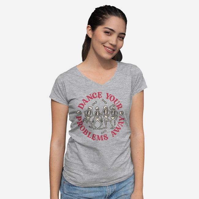 Dancing Problems-womens v-neck tee-momma_gorilla