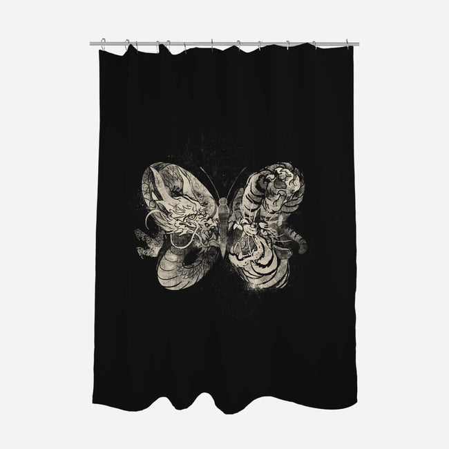 Dragon Tiger Butterfly-none polyester shower curtain-tobefonseca