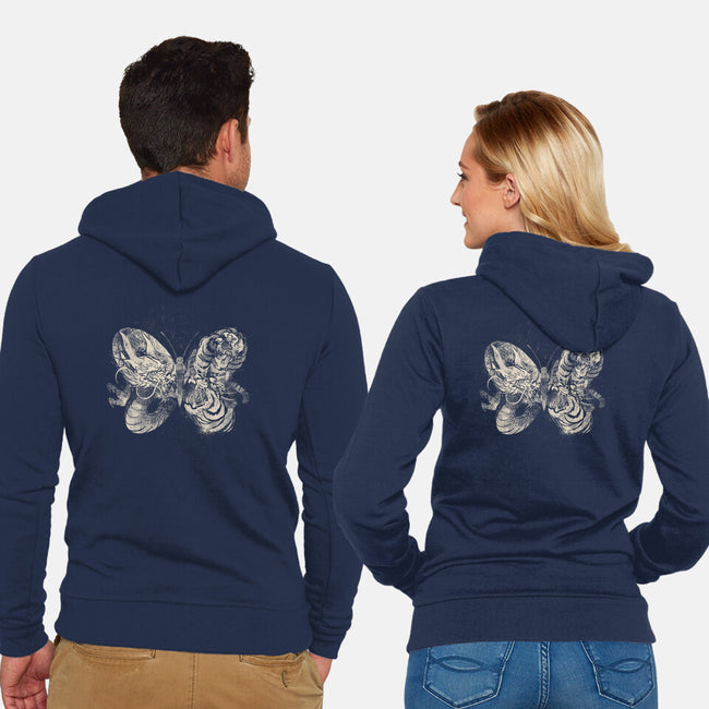 Dragon Tiger Butterfly-unisex zip-up sweatshirt-tobefonseca