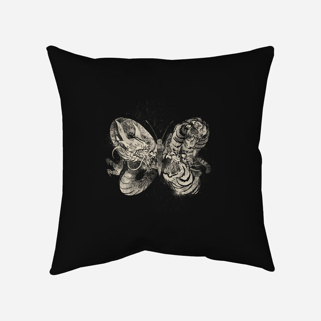 Dragon Tiger Butterfly-none removable cover throw pillow-tobefonseca