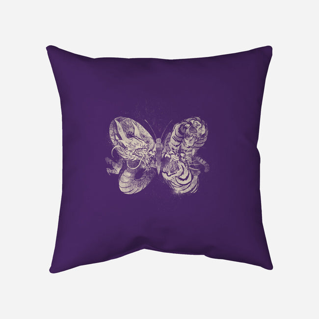 Dragon Tiger Butterfly-none removable cover throw pillow-tobefonseca