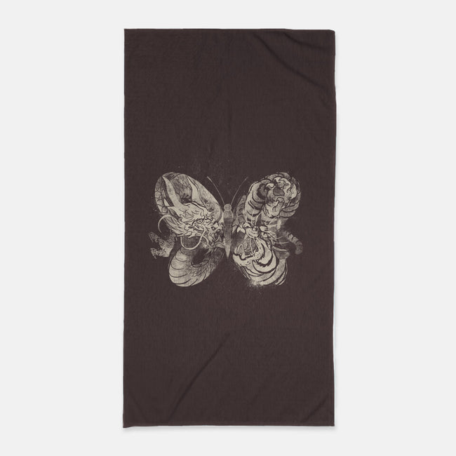 Dragon Tiger Butterfly-none beach towel-tobefonseca