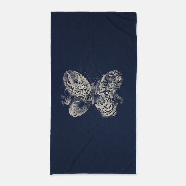 Dragon Tiger Butterfly-none beach towel-tobefonseca