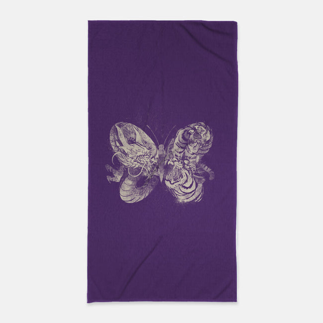 Dragon Tiger Butterfly-none beach towel-tobefonseca