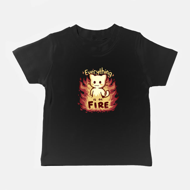 Everything Is On Fire-baby basic tee-TechraNova