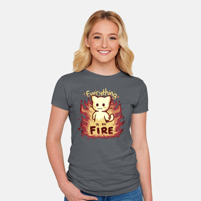 Everything Is On Fire-womens fitted tee-TechraNova