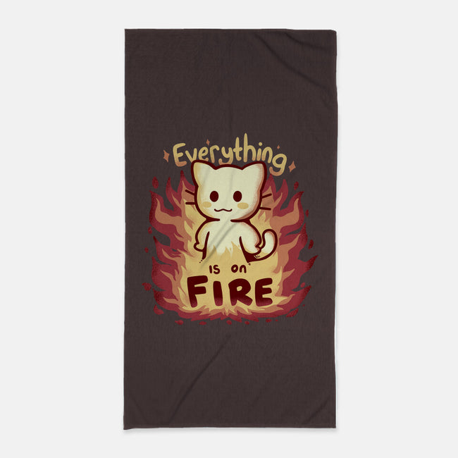 Everything Is On Fire-none beach towel-TechraNova