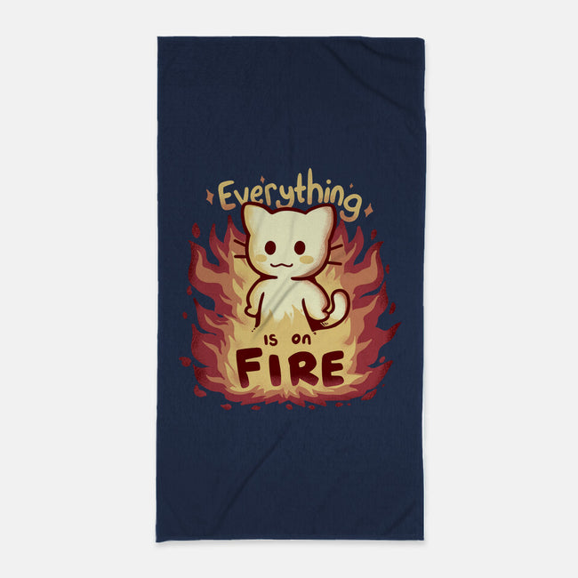 Everything Is On Fire-none beach towel-TechraNova