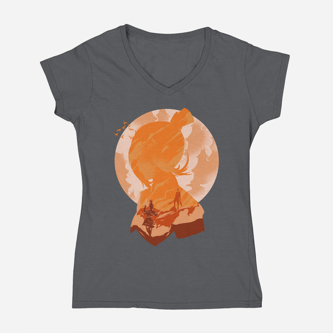 Lightning Torrent-womens v-neck tee-RamenBoy