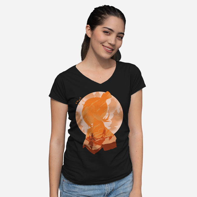 Lightning Torrent-womens v-neck tee-RamenBoy