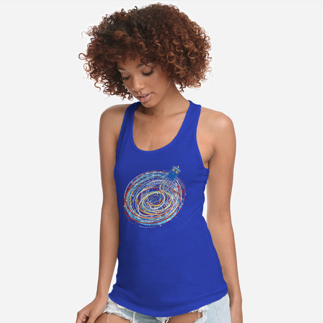 Lost Between Time And Space-womens racerback tank-kharmazero