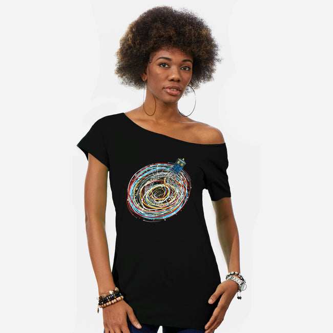 Lost Between Time And Space-womens off shoulder tee-kharmazero
