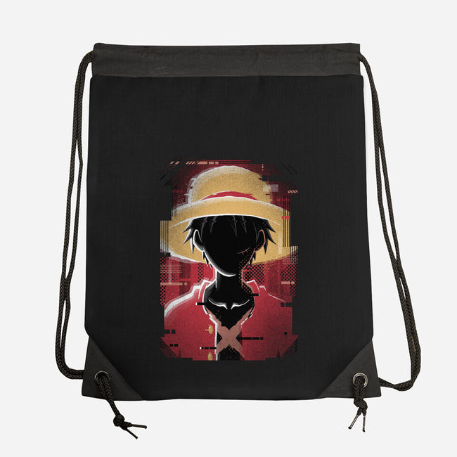 Luffy Glitch-none drawstring bag-danielmorris1993