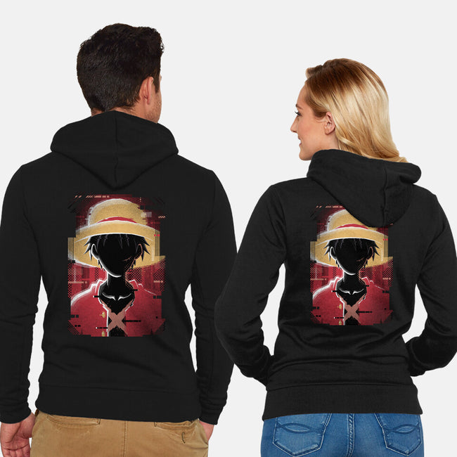 Luffy Glitch-unisex zip-up sweatshirt-danielmorris1993