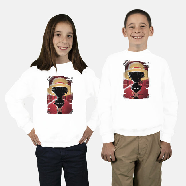 Luffy Glitch-youth crew neck sweatshirt-danielmorris1993