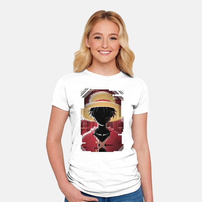 Luffy Glitch-womens fitted tee-danielmorris1993