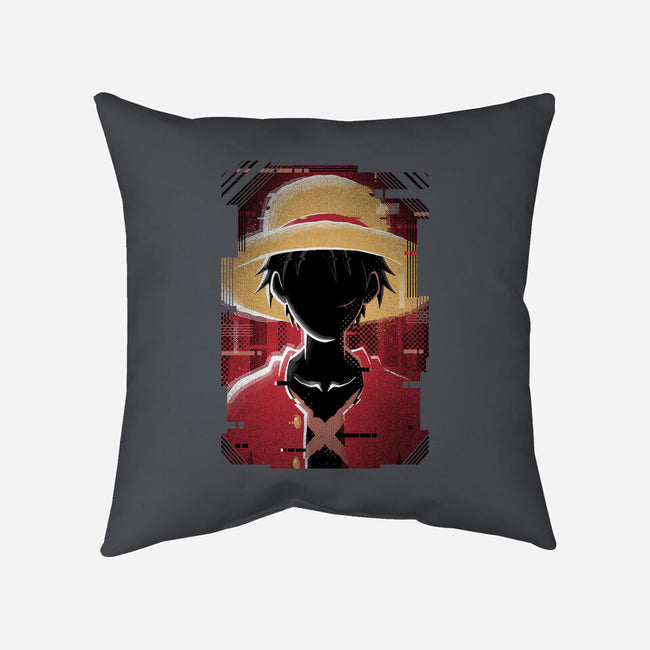 Luffy Glitch-none removable cover w insert throw pillow-danielmorris1993