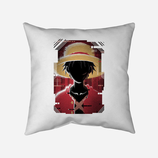 Luffy Glitch-none removable cover w insert throw pillow-danielmorris1993
