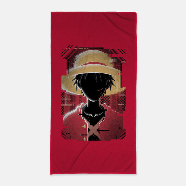 Luffy Glitch-none beach towel-danielmorris1993