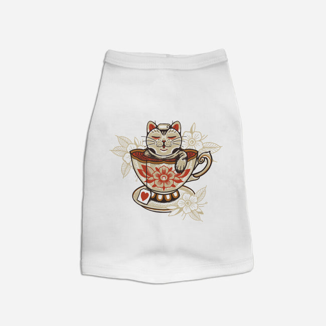 Neko Cat Coffee Tea-dog basic pet tank-tobefonseca