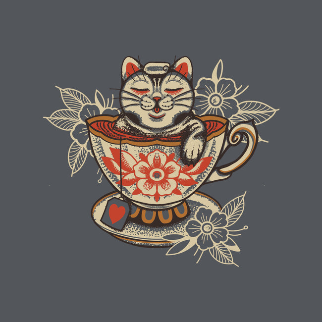 Neko Cat Coffee Tea-none removable cover w insert throw pillow-tobefonseca