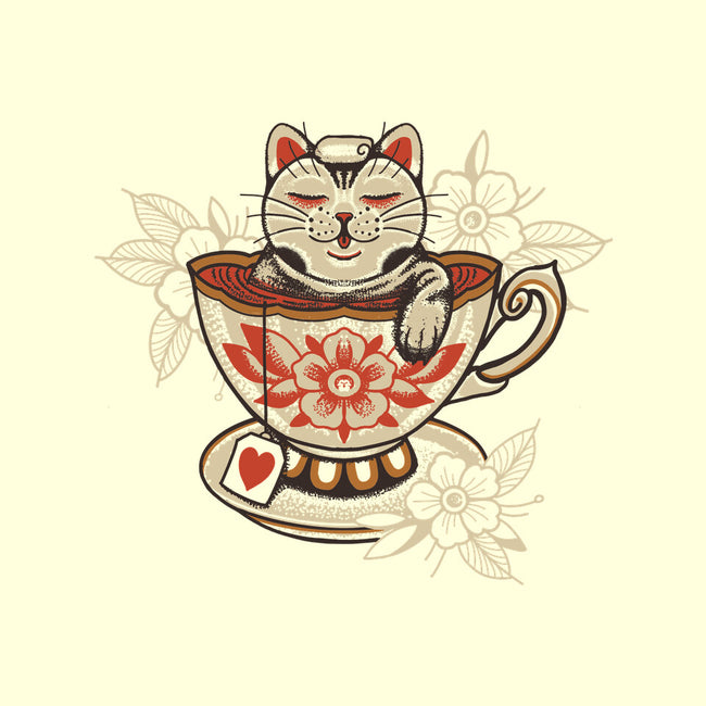 Neko Cat Coffee Tea-none removable cover w insert throw pillow-tobefonseca