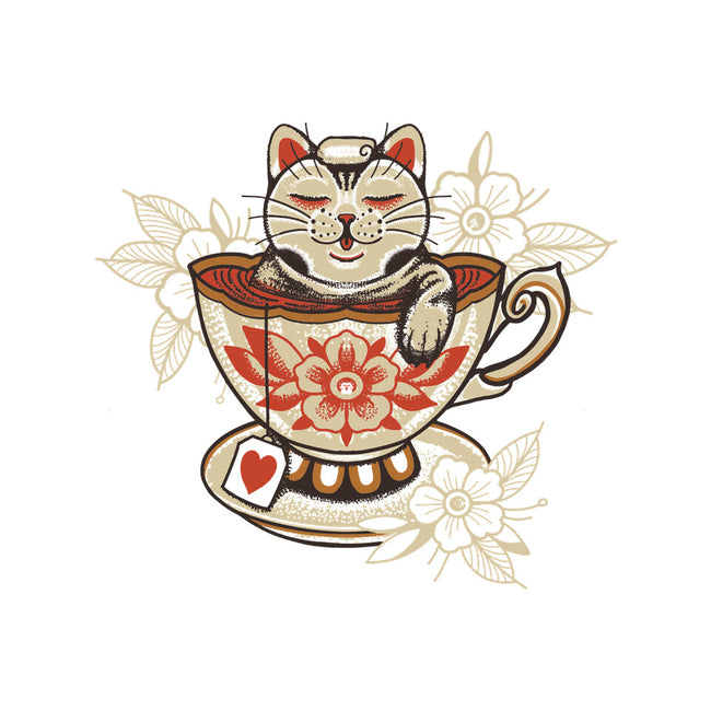 Neko Cat Coffee Tea-womens racerback tank-tobefonseca