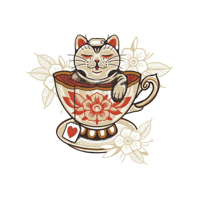 Neko Cat Coffee Tea-womens fitted tee-tobefonseca