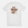 Neko Cat Coffee Tea-womens basic tee-tobefonseca