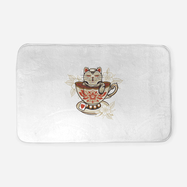 Neko Cat Coffee Tea-none memory foam bath mat-tobefonseca