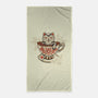 Neko Cat Coffee Tea-none beach towel-tobefonseca