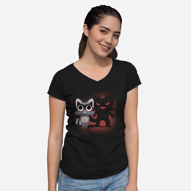 Cute and Evil-womens v-neck tee-FunkVampire