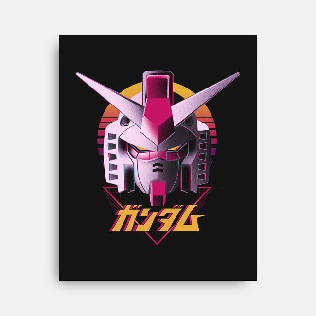 Retro Gundam-none stretched canvas-ddjvigo