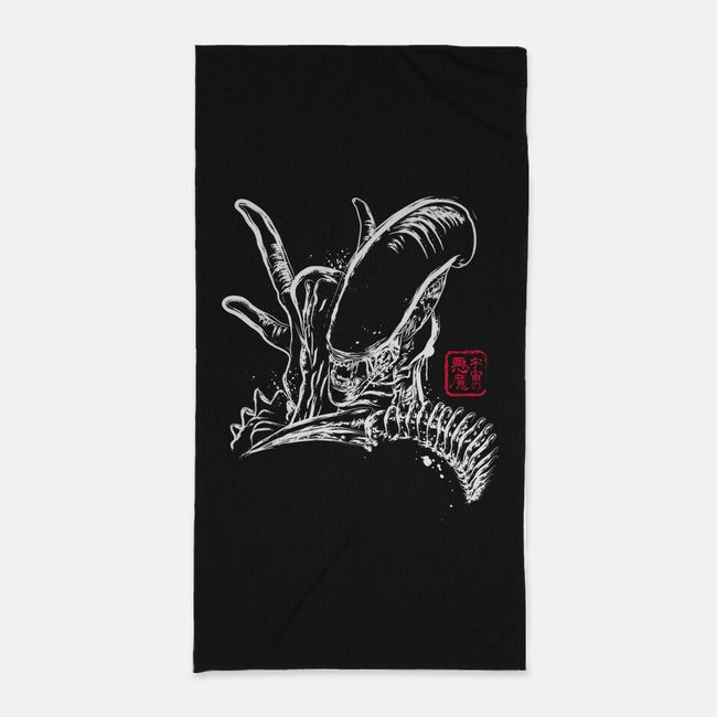 Space Monster-none beach towel-DrMonekers