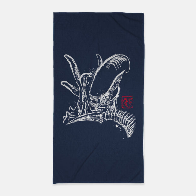 Space Monster-none beach towel-DrMonekers