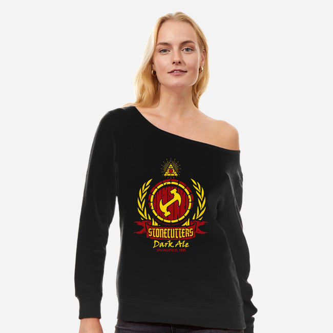 Stonecutters Dark Ale-womens off shoulder sweatshirt-dalethesk8er