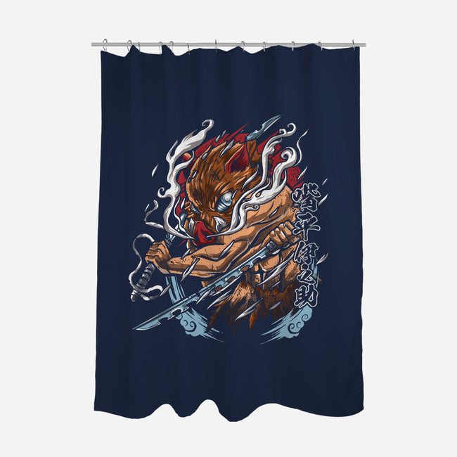 The Blades Of Inosuke-none polyester shower curtain-Knegosfield