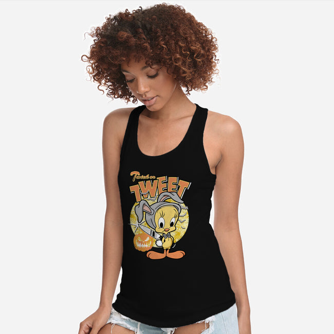 Twick Or Tweet-womens racerback tank-palmstreet