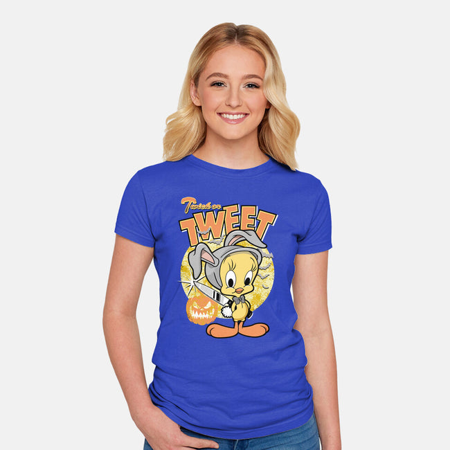 Twick Or Tweet-womens fitted tee-palmstreet