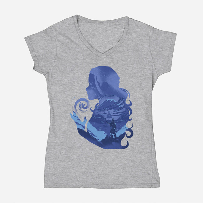 Water Loves Air-womens v-neck tee-RamenBoy