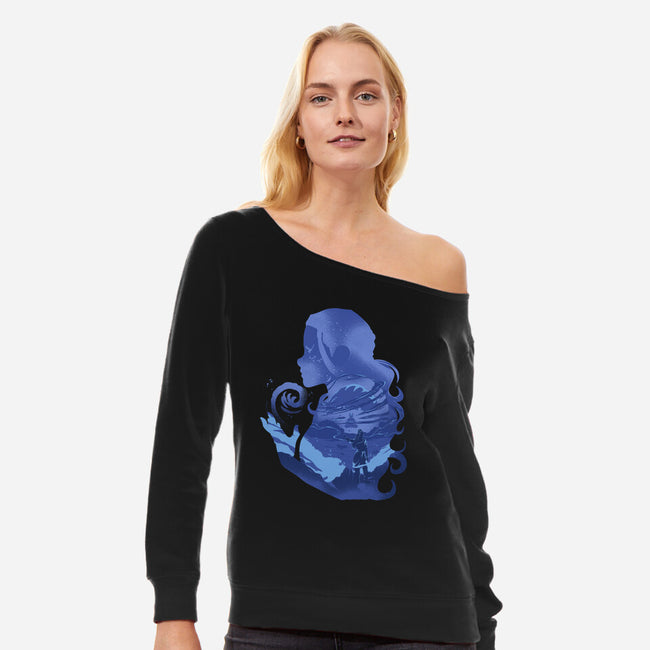 Water Loves Air-womens off shoulder sweatshirt-RamenBoy